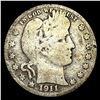 Image 1 : NICELY CIRCULATED 1911-D Silver Barber Quarter