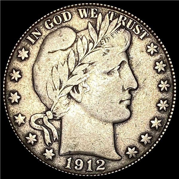 LIGHTLY CIRCULATED 1912-D Silver Barber Half Dollar