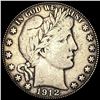 LIGHTLY CIRCULATED 1912-D Silver Barber Half Dollar
