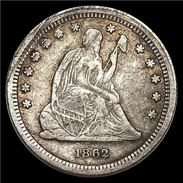 LIGHTLY CIRCULATED 1862 Seated Liberty Silver Quarter