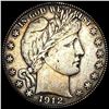 NEARLY UNCIRCULATED 1912-S Silver Half Dollar (Barber).