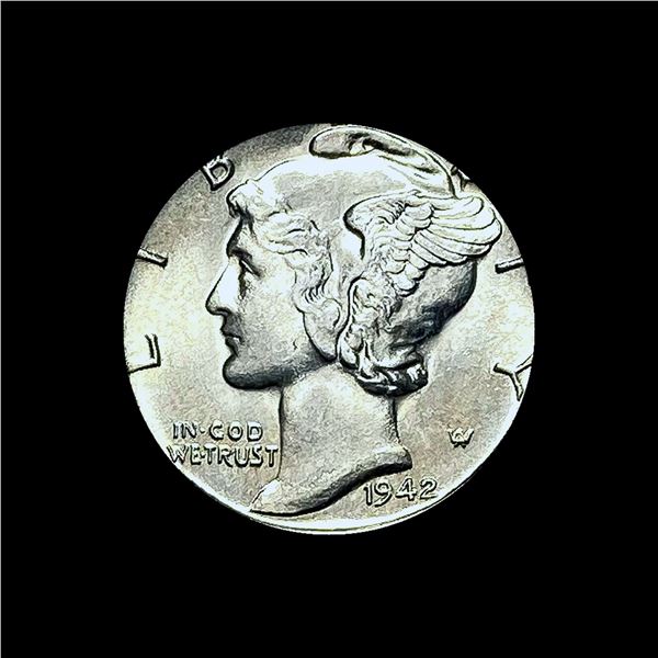 GEM BU 1942-S Silver Mercury Dime