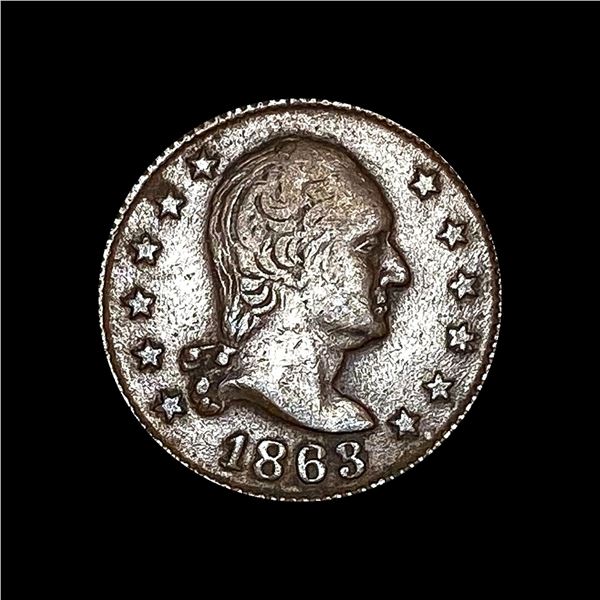 CLOSELY UNCIRCULATED This is an 1863 Civil War Token "Not One Cent" variety.