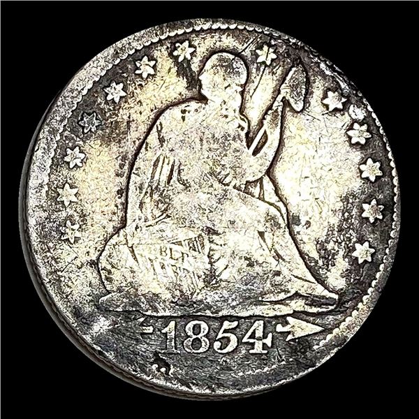 NICELY CIRCULATED 1854-O Silver Seated Liberty Quarter