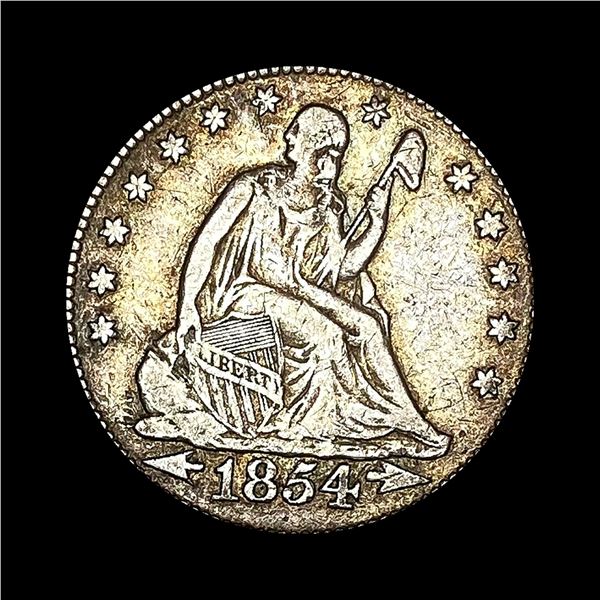LIGHTLY CIRCULATED 1854 Seated Liberty Silver Quarter (Arrows)