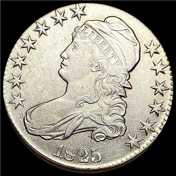 CLOSELY UNCIRCULATED 1825 Silver Capped Bust Half Dollar
