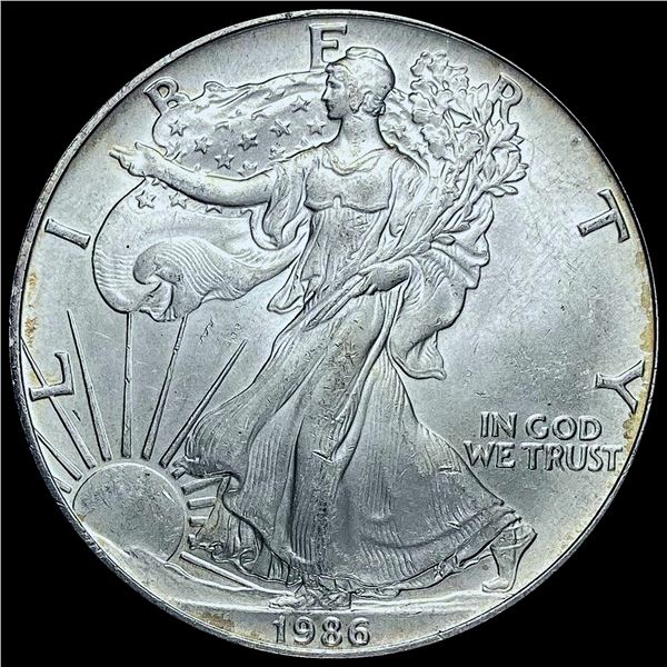 GEM BU 1986 1 oz Silver American Eagle $1