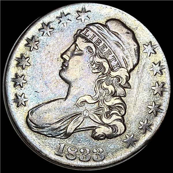 NEARLY UNCIRCULATED 1833 Silver Half Dollar (Capped Bust)
