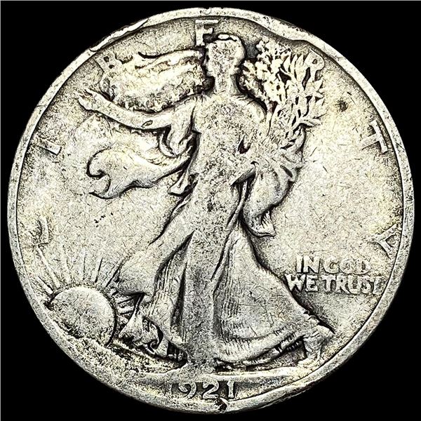 NICELY CIRCULATED 1921-S Silver Half Dollar Walking Liberty