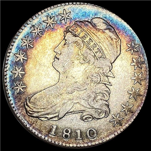 CLOSELY UNCIRCULATED 1810 Capped Bust Half Dollar