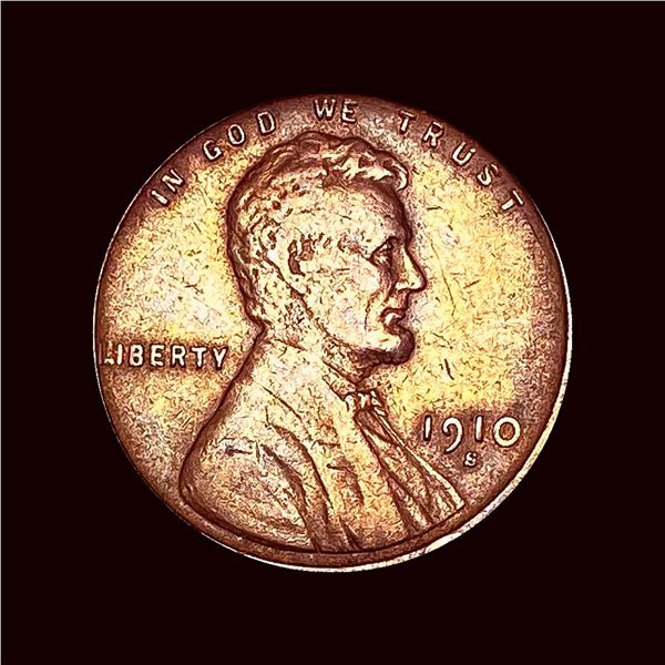 CLOSELY UNCIRCULATED 1910-S Lincoln Wheat Cent