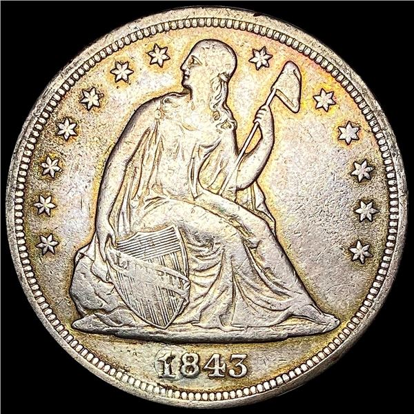 NEARLY UNCIRCULATED 1843 Silver Dollar (Seated Liberty)