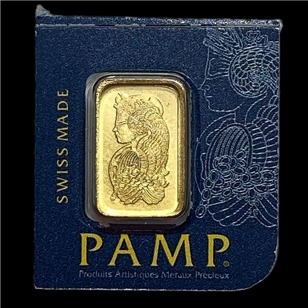 HIGH GRADE This is a PAMP Suisse 1g Gold Bar 999.9 Fine Gold.