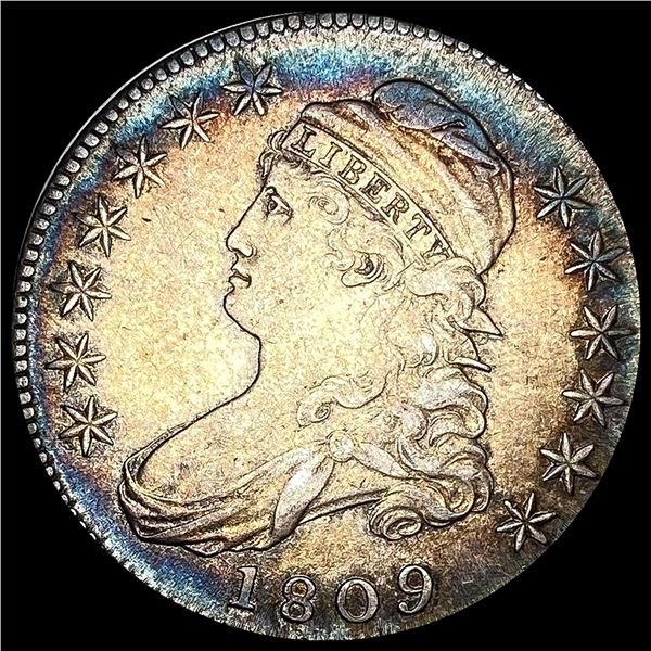 CLOSELY UNCIRCULATED 1809 Capped Bust Half Dollar