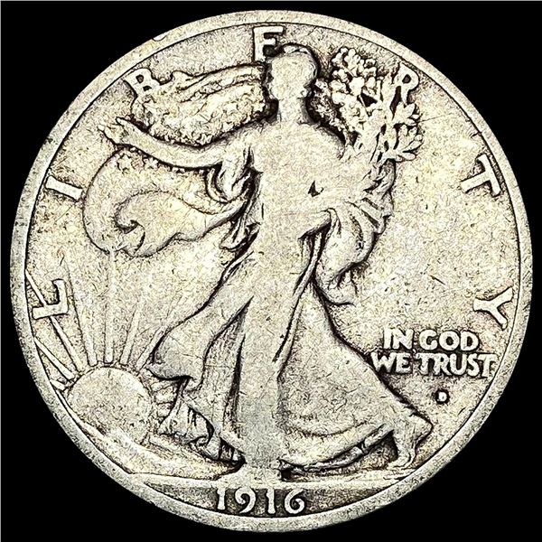 NICELY CIRCULATED 1916-D Silver Walking Liberty Half Dollar