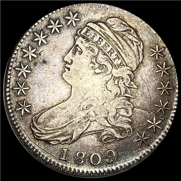 CLOSELY UNCIRCULATED 1809 Capped Bust Half Dollar