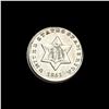Image 1 : CLOSELY UNCIRCULATED 1851 Silver Three-Cent Piece