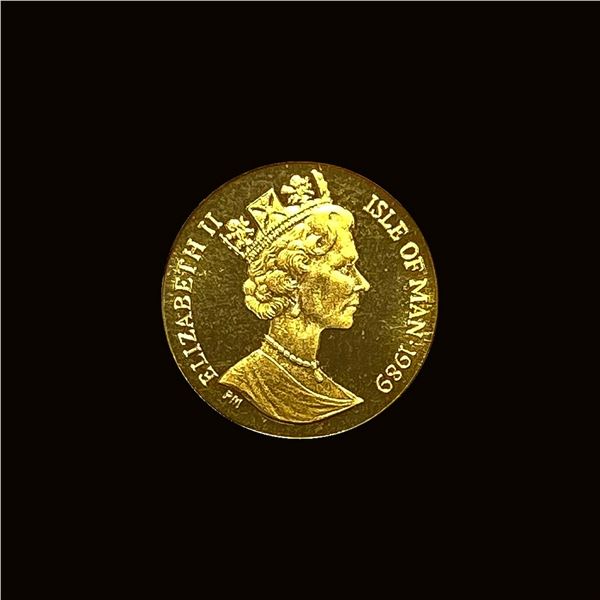 UNCIRCULATED 1989 Isle of Man Gold 1/25 oz Crown Cat Coin