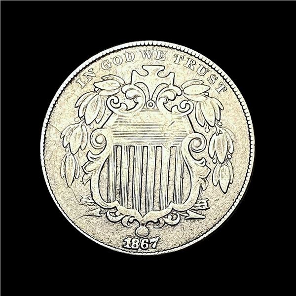 CLOSELY UNCIRCULATED 1867 Shield Nickel