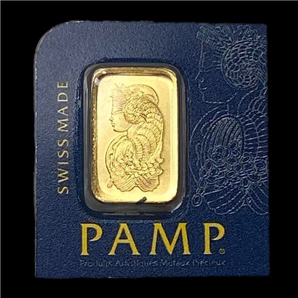 UNCIRCULATED PAMP Suisse 1g Gold Bar .9999 Fine in Assay.