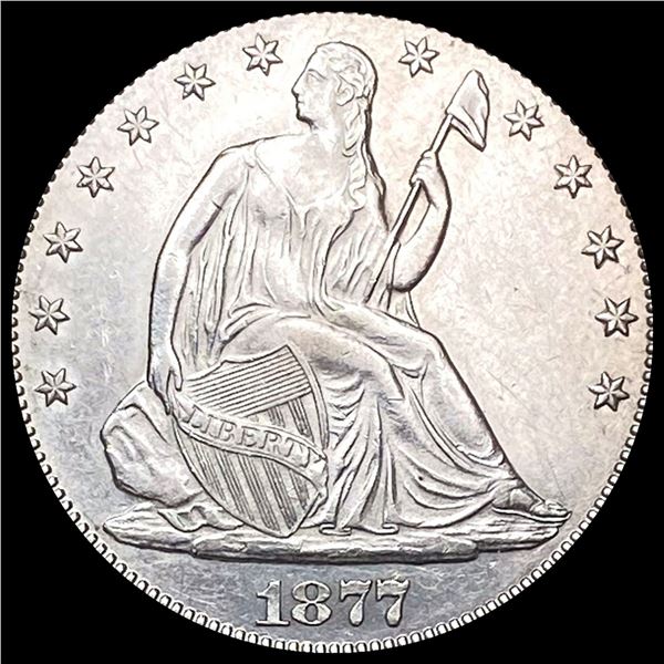 CLOSELY UNCIRCULATED 1877 Seated Liberty Half Dollar