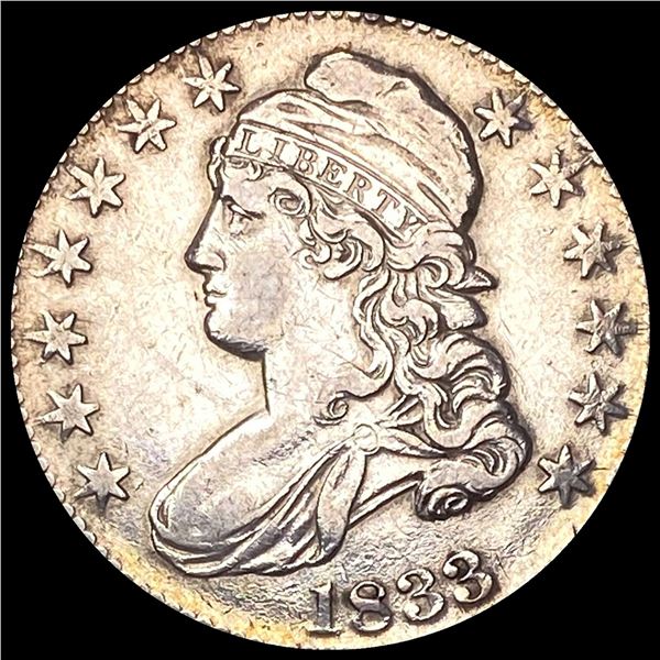 CLOSELY UNCIRCULATED 1833 Capped Bust Half Dollar