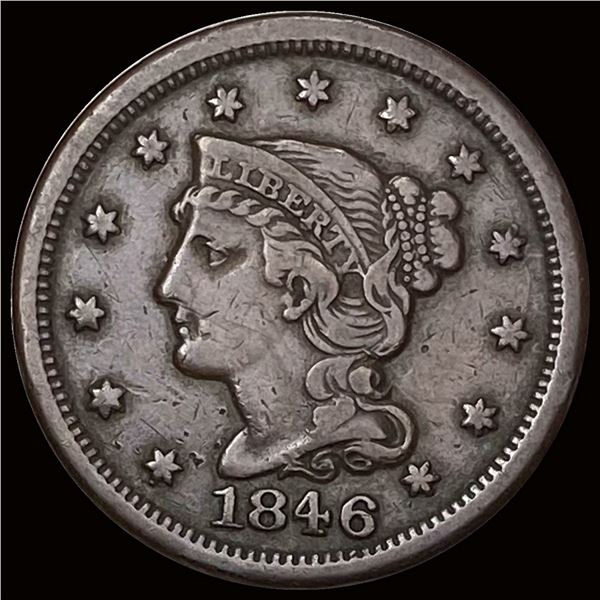 LIGHTLY CIRCULATED 1846 Braided Hair Large Cent