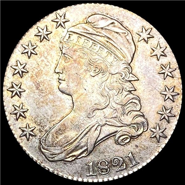 CLOSELY UNCIRCULATED 1821 Capped Bust Half Dollar
