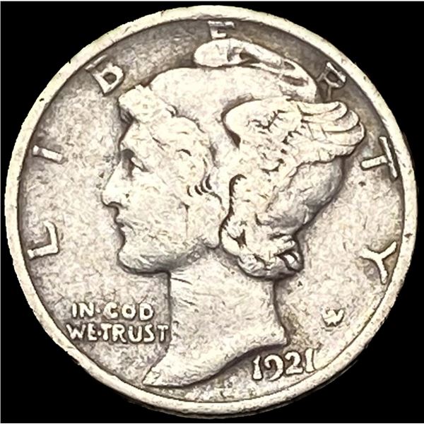 LIGHTLY CIRCULATED 1921-D Silver Mercury Dime