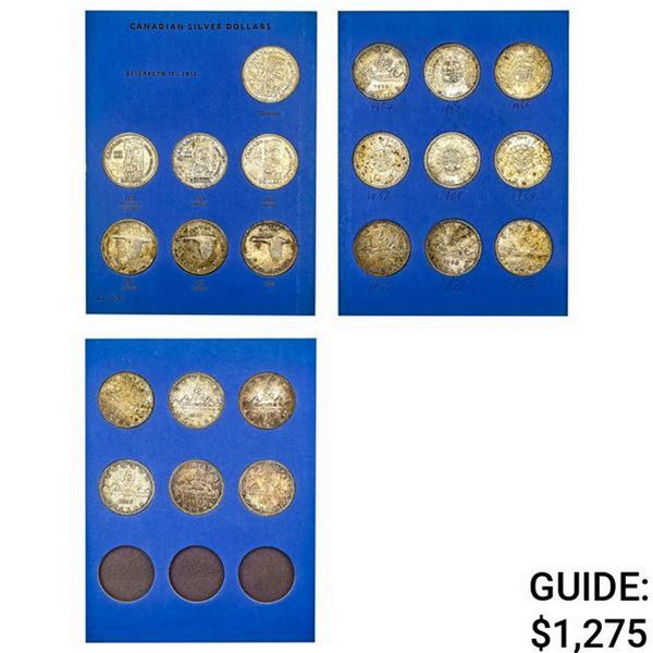 [22 Coin] 1958-1972 Canada Silv. $1 COLL. Album