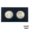 Image 1 : 2012 Silver Eagle 2 coin set w/ box