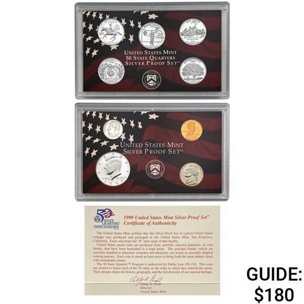 1999 Mint Silver Proof Set [1C-50C][5] Quarters