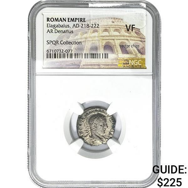 Roman Elagabalus, AD 218-222 Silver Denarius NGC