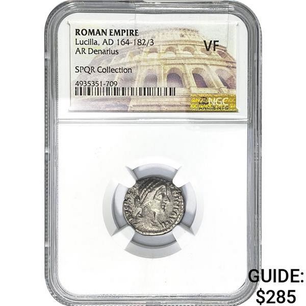Roman Lucilla, AD 164-182/3 Silver Denarius NGC
