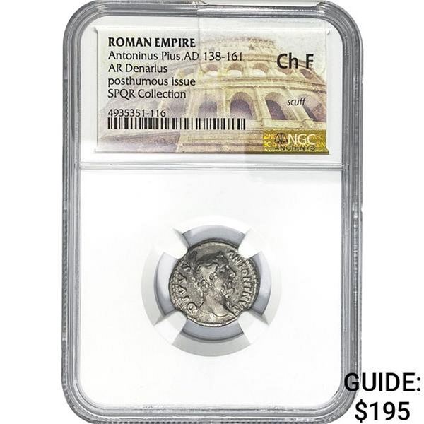 Roman Antoninus Pius, AD 138-161 Silver Denarius