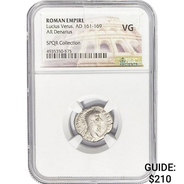 Roman Lucius Verus, AD 161-169 Silver Denarius