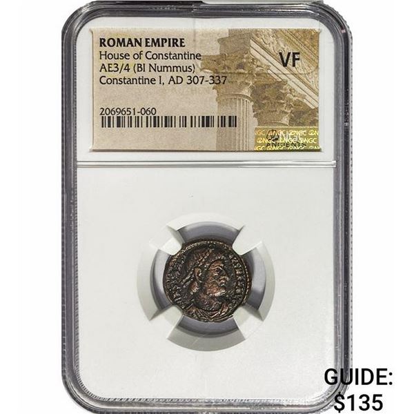 Roman Constantine I, AD 307-337 AE3/4 BI Nummus