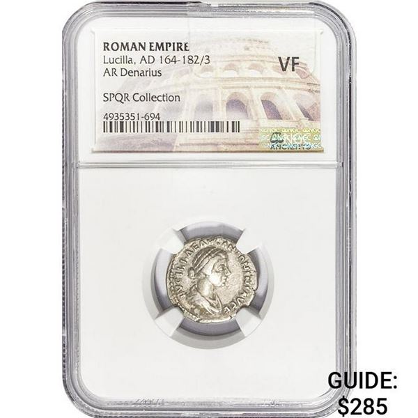 Roman Lucilla, AD 164-182/3 Silver Denarius NGC