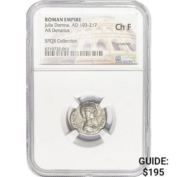 Roman Julia Domna, AD 193-217 Silver Denarius NGC
