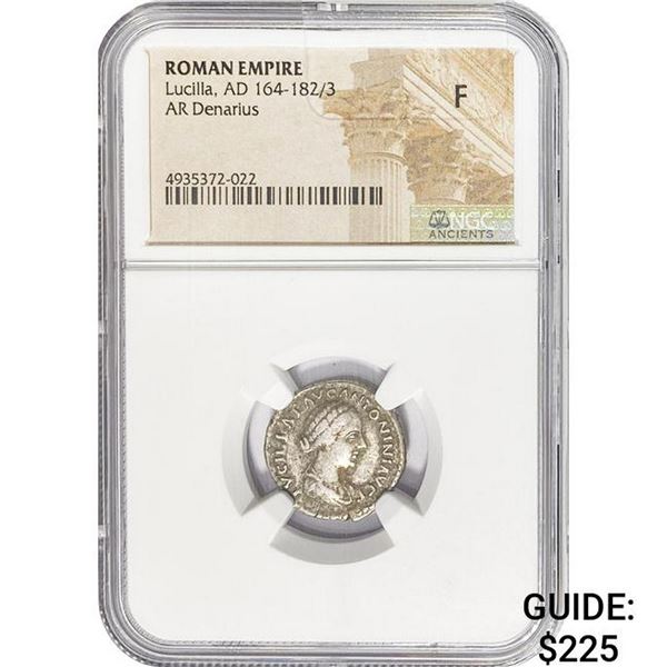 Roman Lucilla, AD 164-182/3 Silver Denarius NGC F