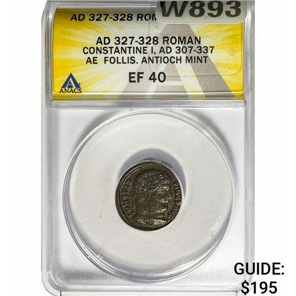 Roman Constantine I, AD 325-326 Bronze Follis