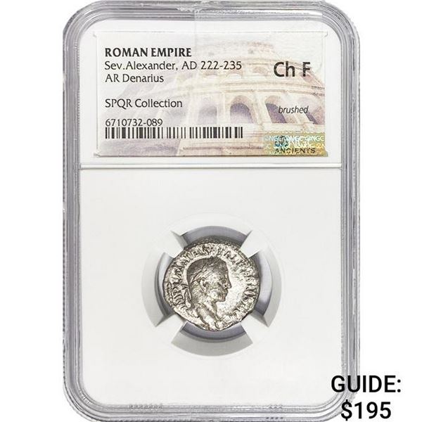 Roman Sev. Alexander, AD 222-235 Silver Denarius NGC
