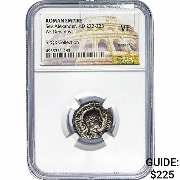 Roman Sev. Alexander, AD 222-235 Silver Denarius NGC