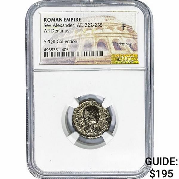 Roman Sev. Alexander, AD 222-235 Silver Denarius NGC