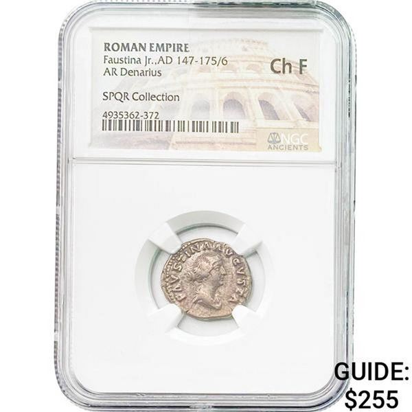 Roman Faustina Jr. AD 147-175/6 Silver Denarius