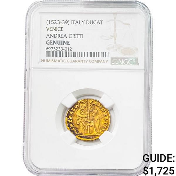 [1523-39] Italy .12oz Gold Ducat-Andrea Gritti NGC