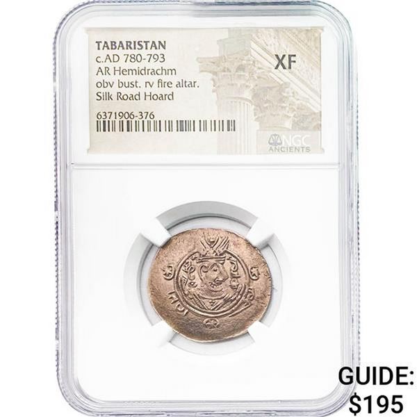 Tabaristan c.AD 780-793 Silver Hemidrachm NGC XF