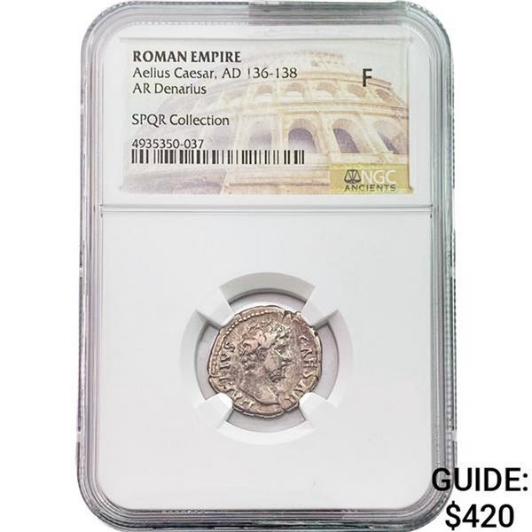 Roman Aelius Caesar, AD 136-138 Silver Denarius