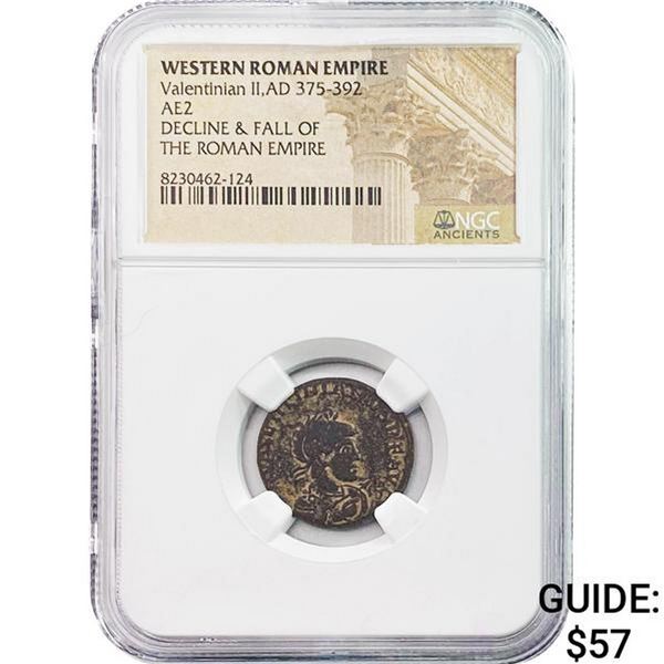 West Roman Valentinian II, AD 375-392 AE2 NGC