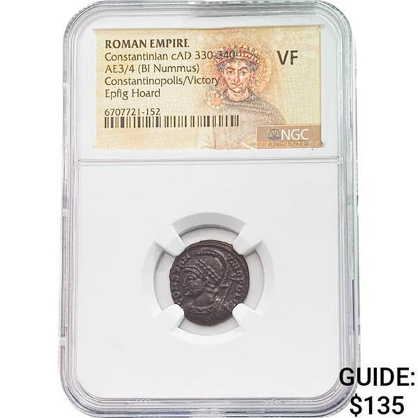 Roman Constantinian c.AD 330-340 AE3/4 BI Nummus NGC
